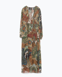 Zara Printed dress with oriental sleeves