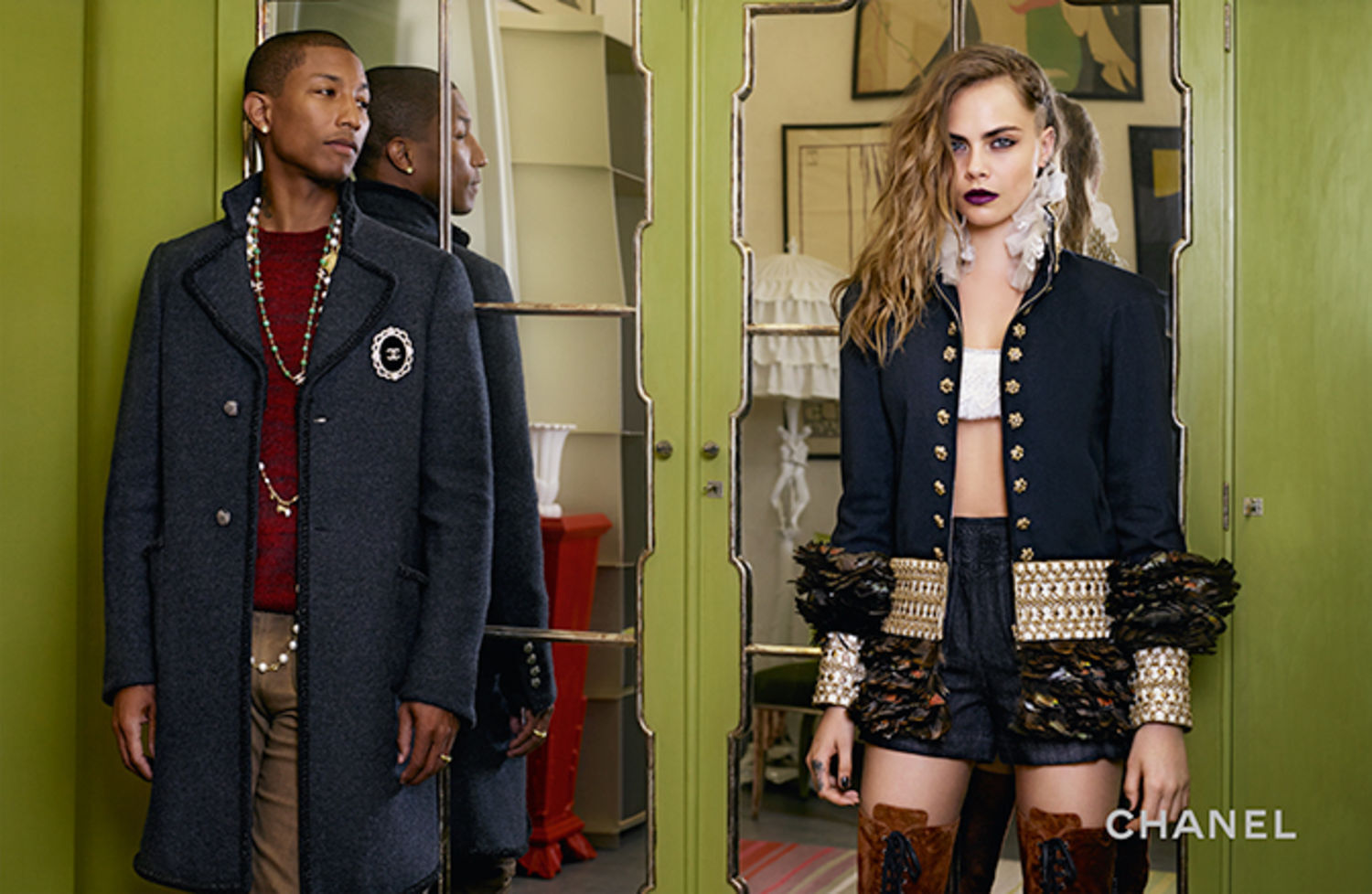 Pharrell and Cara for Chanel Pre-Fall – Mess Magazine