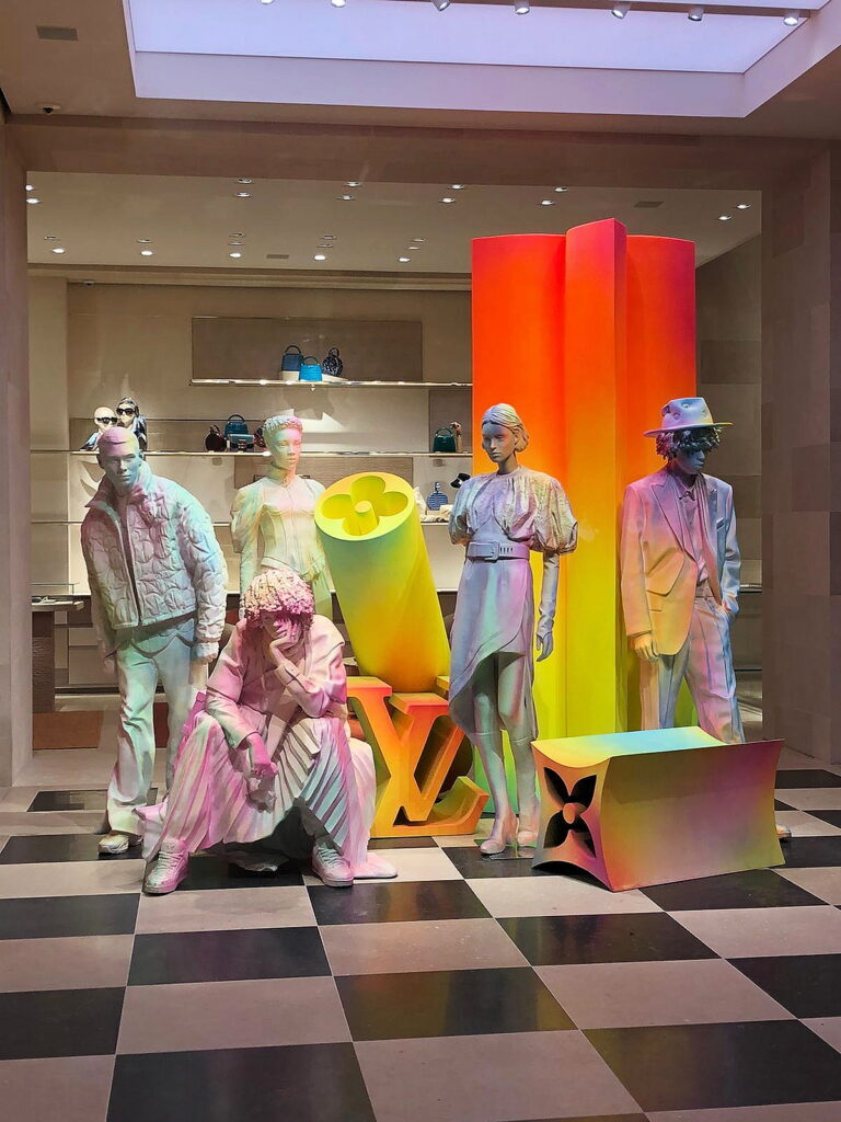 Louis Vuitton reopens its London store in the middle of a colour explosion  – Mess Magazine